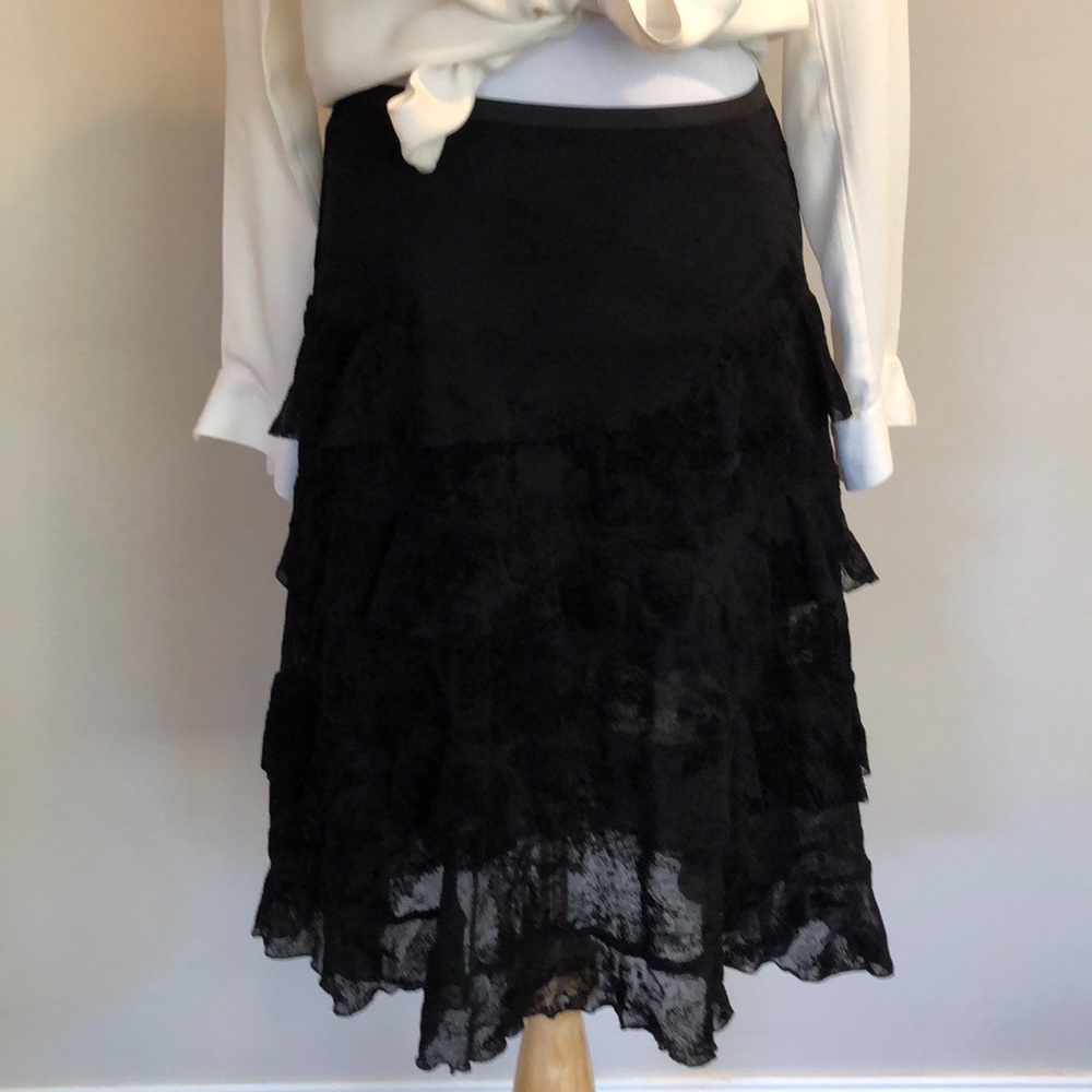 Dianne von Furstenberg Black Lace Skirt SZ 6